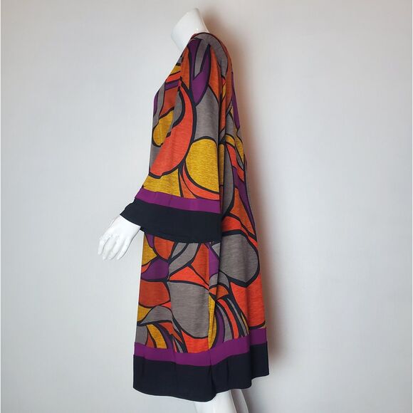 NEW Vintage Y2K Plus Size Psychedelic Bell Sleeve Dress - Picture 2 of 8